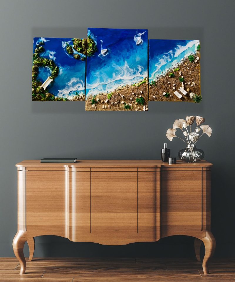 Triptych Ocean wall panel - Image 9