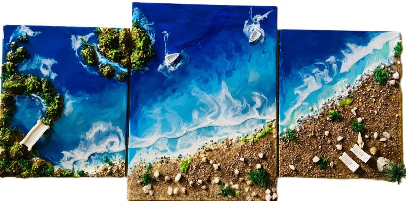 Triptych Ocean wall panel - Image 7