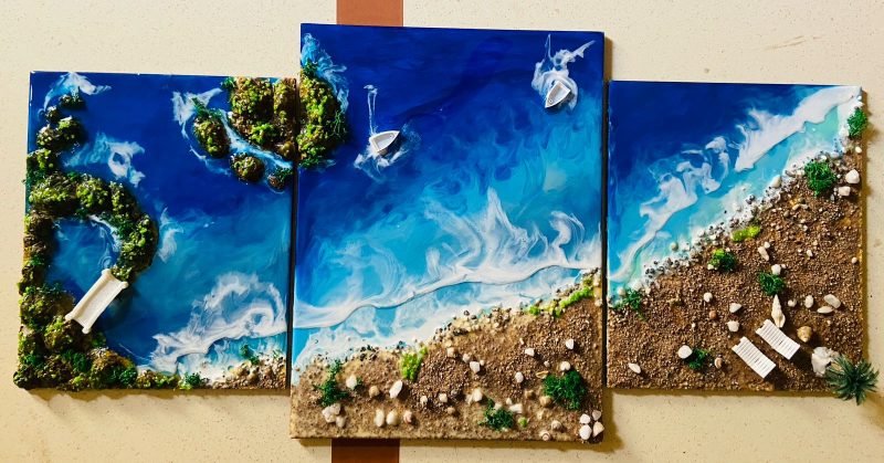 Triptych Ocean wall panel - Image 2