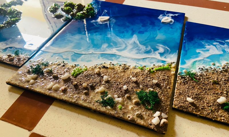 Triptych Ocean wall panel