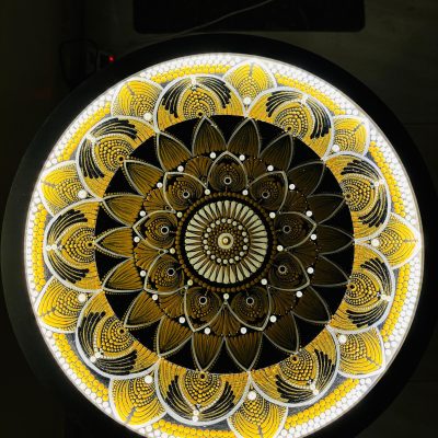 Golden Noir Dot Mandala