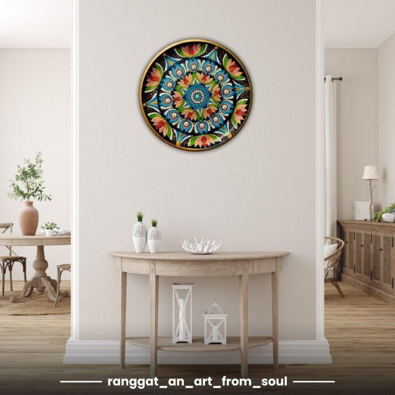 Dot Mandala Plate with Lotus Motifs - Image 4