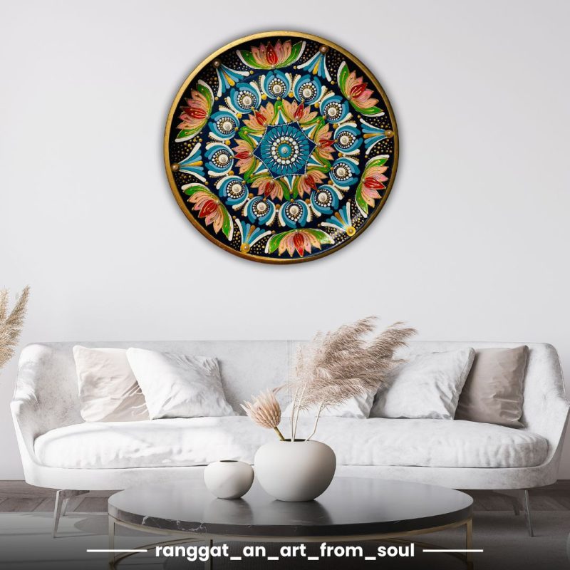 Dot Mandala Plate with Lotus Motifs - Image 5