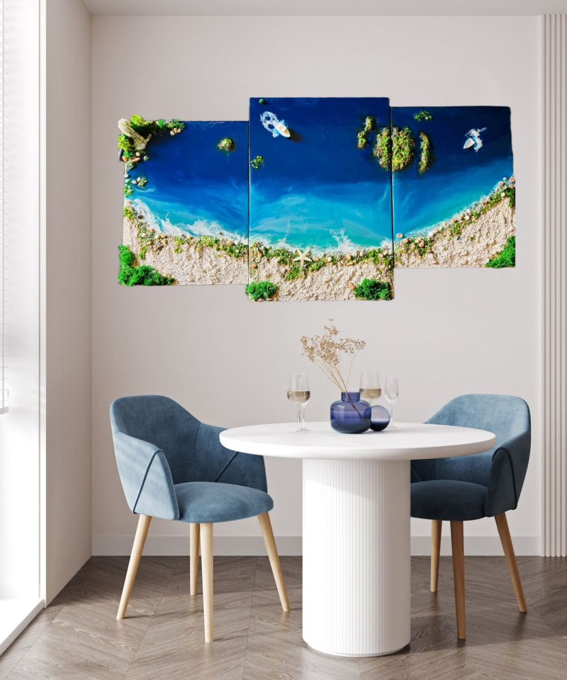 Ocean Art with Waterfall - Image 2
