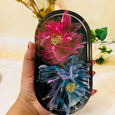 Oval Floral trinket tray 1