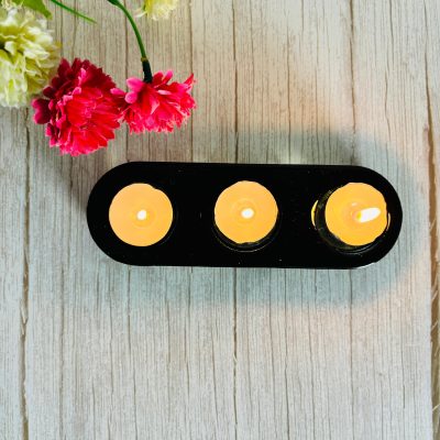 Black golden 3 tealight