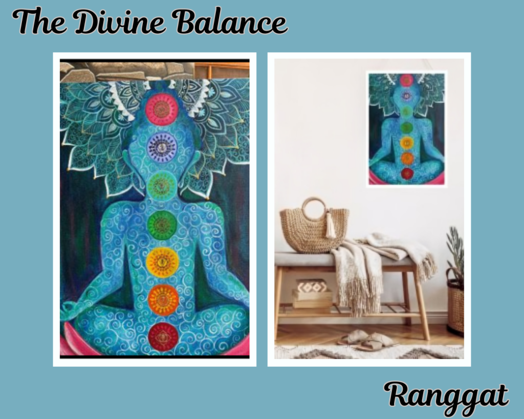 The Divine Balance: Chakra Energy Healing Painting | Spiritual Wall Art by Ranggat