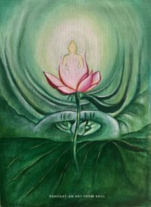 The Meditative Buddha Emerging from Lotus Bud: Spiritual Wall Art for Peace & Positivity