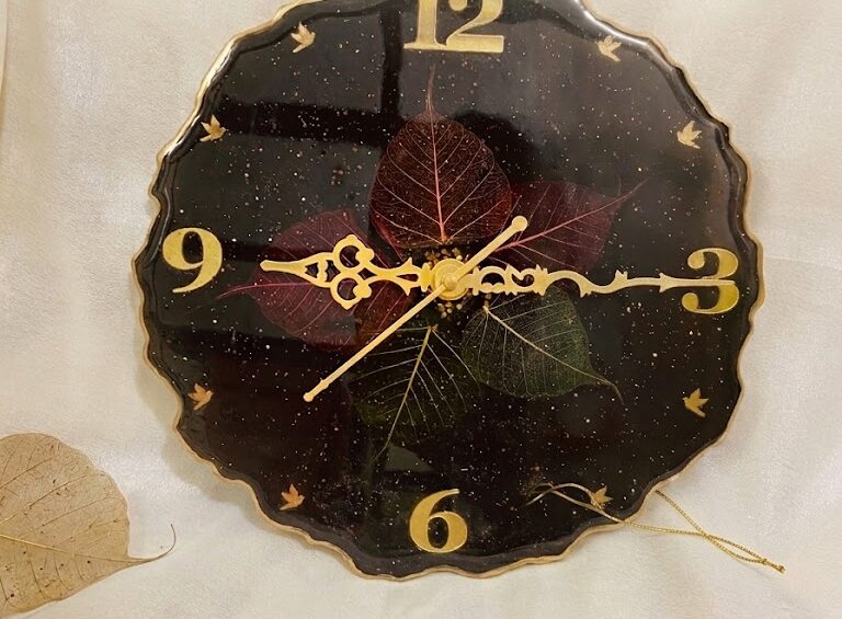 Add Spiritual Vibes to Your Home with a Peepal Leaves Table Clock